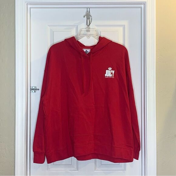 Juicy by Juicy Couture Red Hooded Sweatshirt Size 3X - Picture 1 of 11